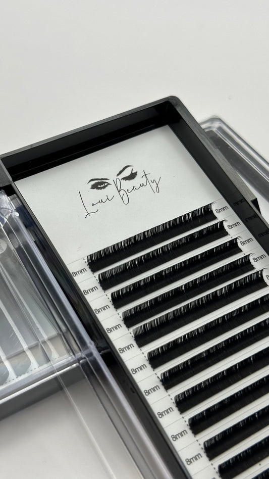 1:1  0.20 D-Curl Wimpern 8mm  - Mattschwarz