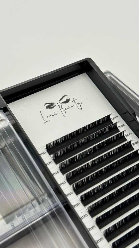1:1 0.20 D-Curl Wimpern 9mm - Mattschwarz