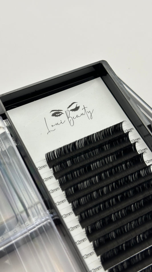 1:1 0.20 D-Curl Wimpern 12mm - Mattschwarz